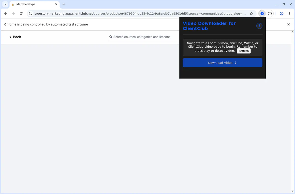 Clientclub Video Downloader browser extension screenshot 4